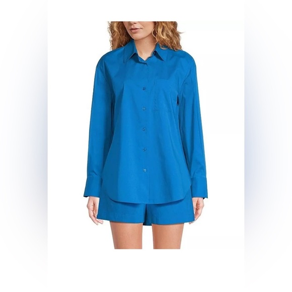 Alex Marie Tops - NEW Size S Alex Marie Brrr Iris Cot Poplin Moist Wick Button Frt Blouse Blue $99